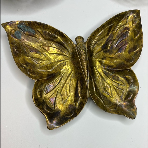 Other - Vintage Brass Butterfly Decorative Trinket Tray